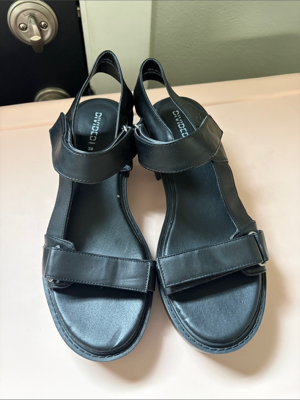 Divided Black Women's Slingback Strap Sandals